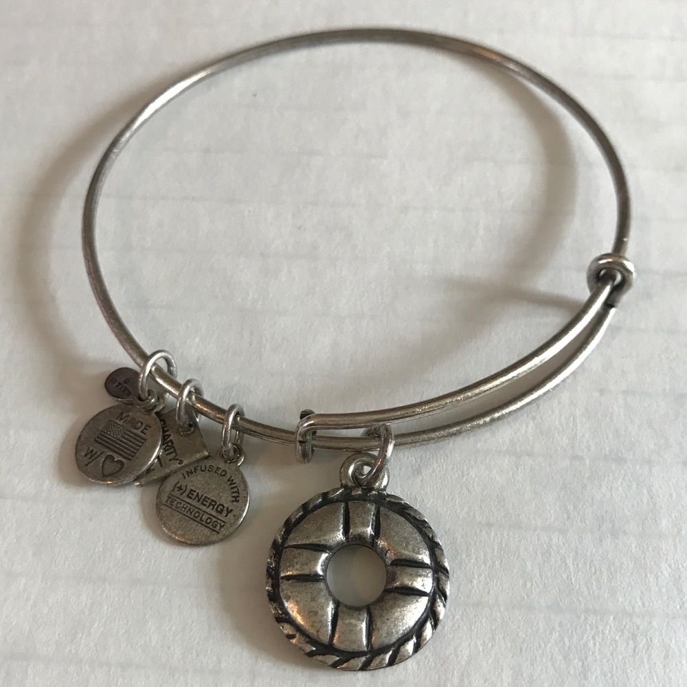 Alex and Ani Life Preserver Bangle, silver finish